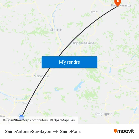 Saint-Antonin-Sur-Bayon to Saint-Pons map