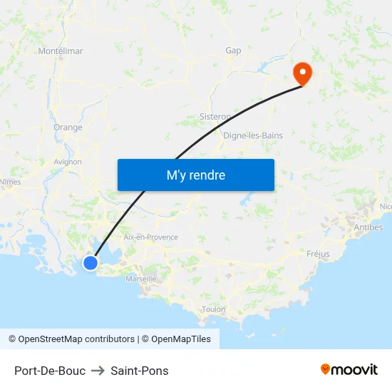 Port-De-Bouc to Saint-Pons map