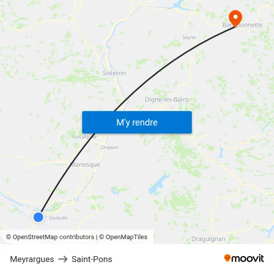 Meyrargues to Saint-Pons map