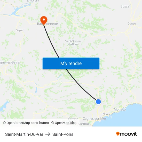 Saint-Martin-Du-Var to Saint-Pons map