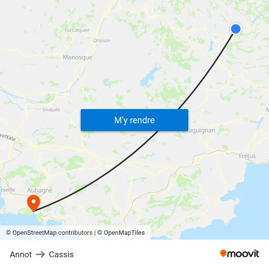 Annot to Cassis map