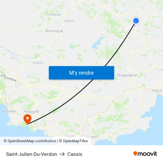 Saint-Julien-Du-Verdon to Cassis map