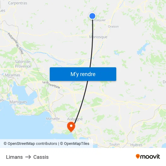 Limans to Cassis map