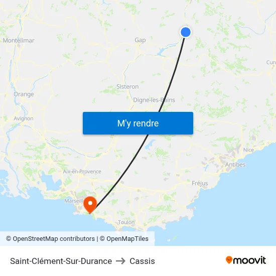 Saint-Clément-Sur-Durance to Cassis map