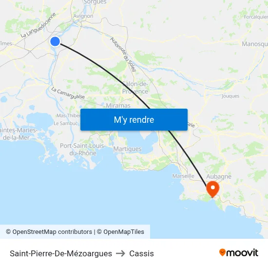 Saint-Pierre-De-Mézoargues to Cassis map