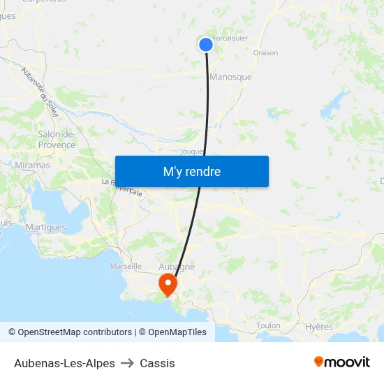 Aubenas-Les-Alpes to Cassis map