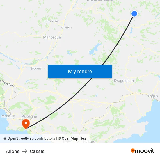 Allons to Cassis map