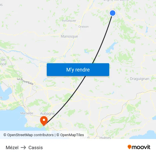 Mézel to Cassis map