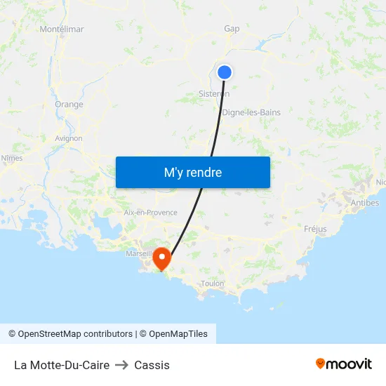 La Motte-Du-Caire to Cassis map