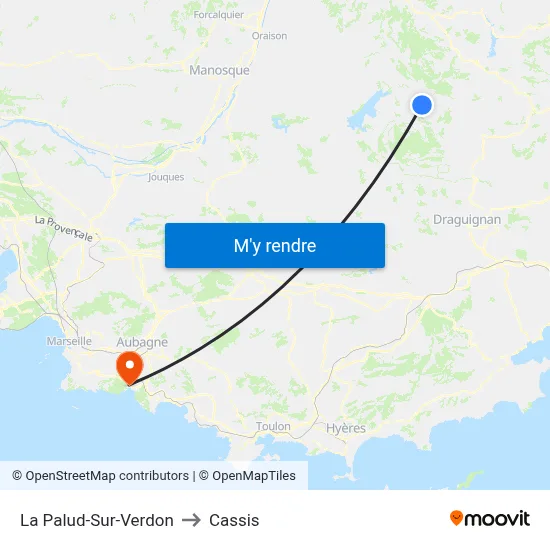 La Palud-Sur-Verdon to Cassis map