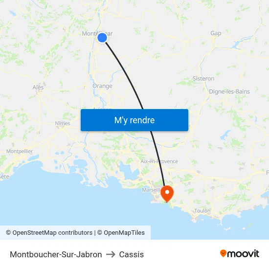 Montboucher-Sur-Jabron to Cassis map