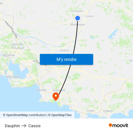 Dauphin to Cassis map