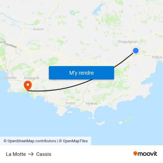 La Motte to Cassis map