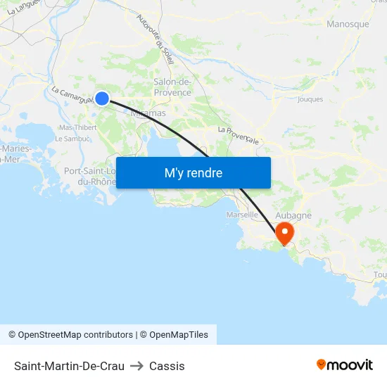 Saint-Martin-De-Crau to Cassis map
