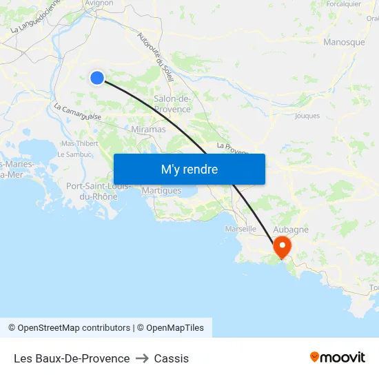 Les Baux-De-Provence to Cassis map