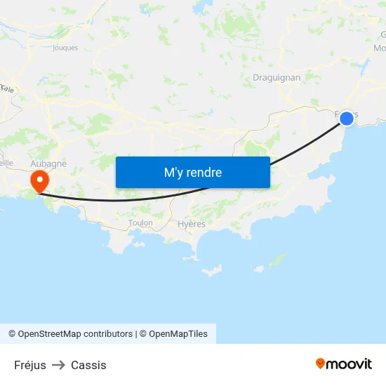 Fréjus to Cassis map