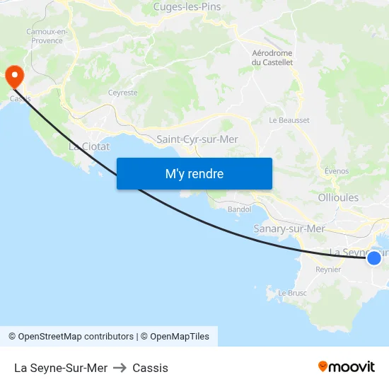 La Seyne-Sur-Mer to Cassis map