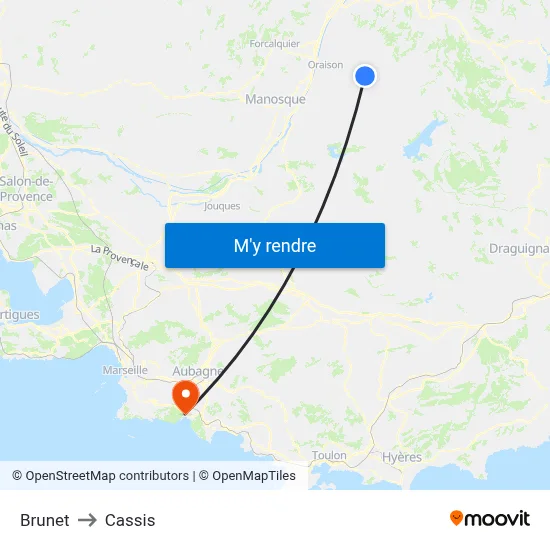 Brunet to Cassis map