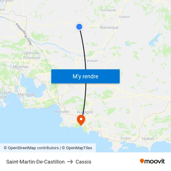 Saint-Martin-De-Castillon to Cassis map