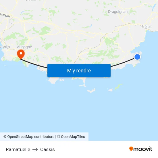 Ramatuelle to Cassis map