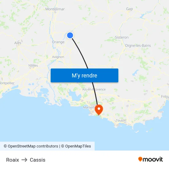 Roaix to Cassis map