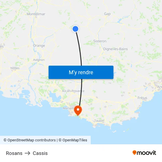 Rosans to Cassis map