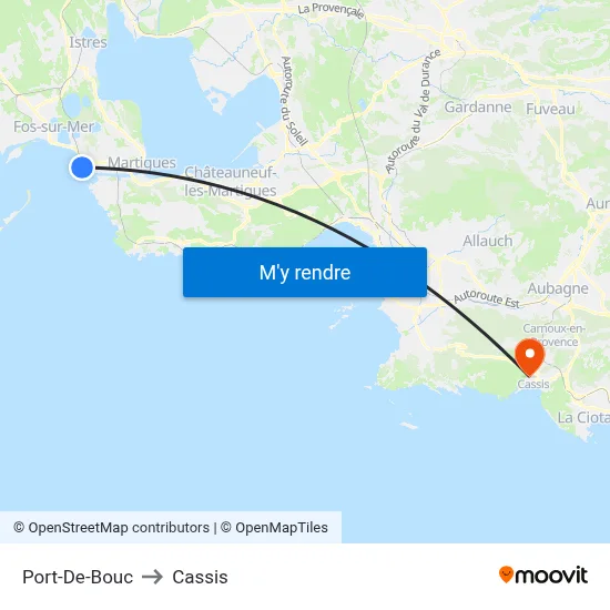 Port-De-Bouc to Cassis map