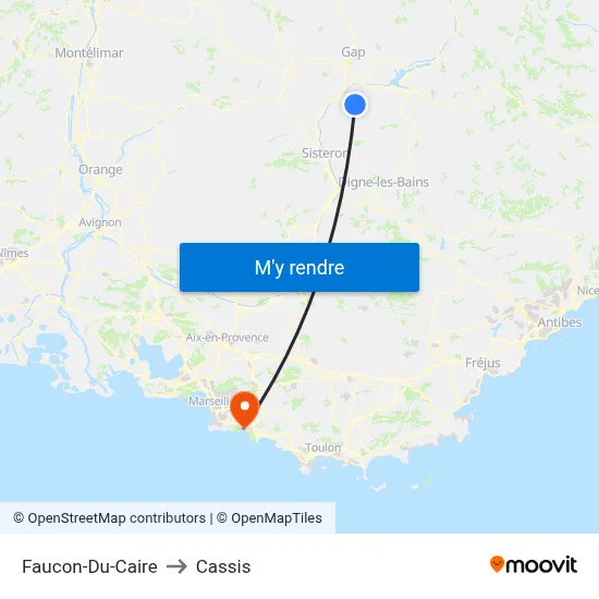 Faucon-Du-Caire to Cassis map