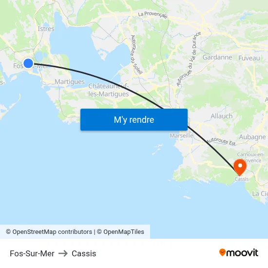 Fos-Sur-Mer to Cassis map