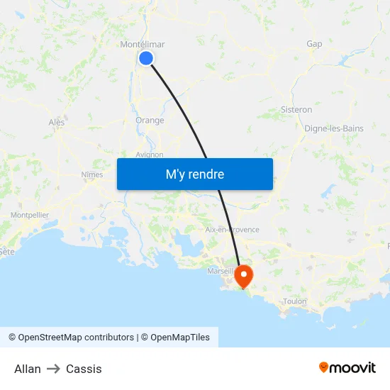 Allan to Cassis map