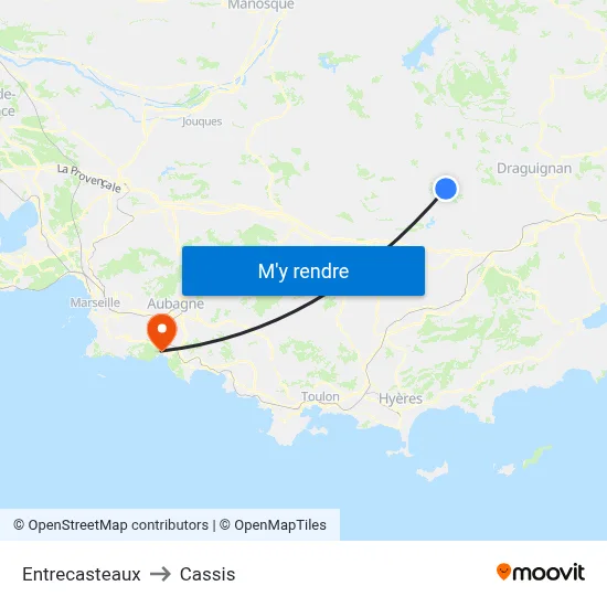 Entrecasteaux to Cassis map