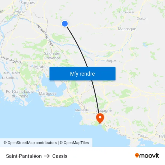 Saint-Pantaléon to Cassis map