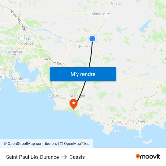 Saint-Paul-Lès-Durance to Cassis map
