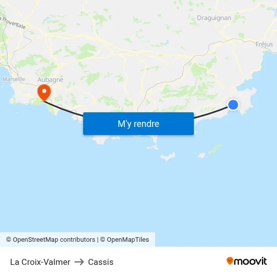 La Croix-Valmer to Cassis map