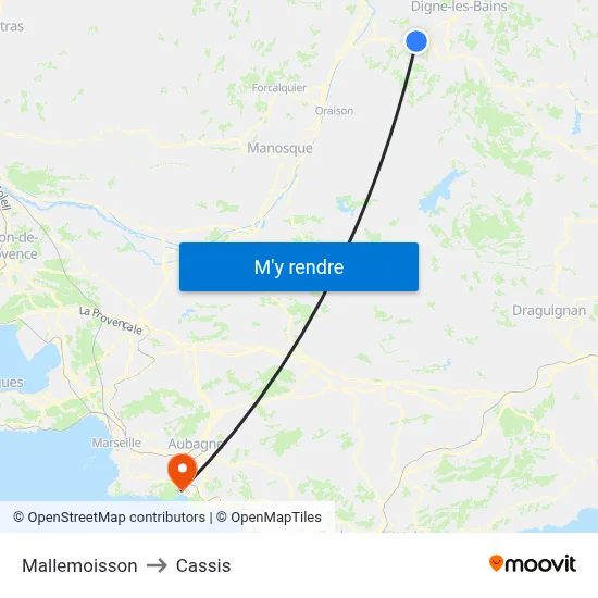 Mallemoisson to Cassis map