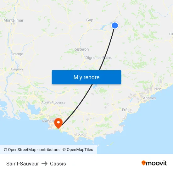 Saint-Sauveur to Cassis map