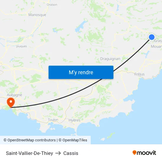 Saint-Vallier-De-Thiey to Cassis map