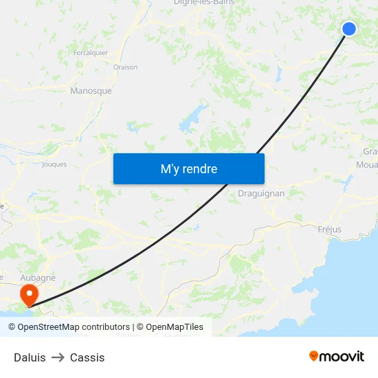 Daluis to Cassis map
