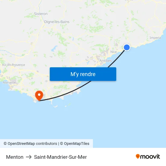 Menton to Saint-Mandrier-Sur-Mer map