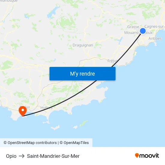 Opio to Saint-Mandrier-Sur-Mer map