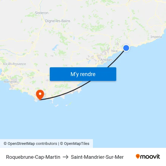 Roquebrune-Cap-Martin to Saint-Mandrier-Sur-Mer map