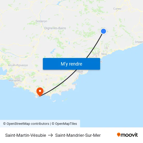 Saint-Martin-Vésubie to Saint-Mandrier-Sur-Mer map