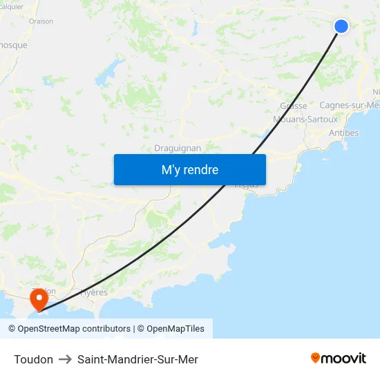 Toudon to Saint-Mandrier-Sur-Mer map