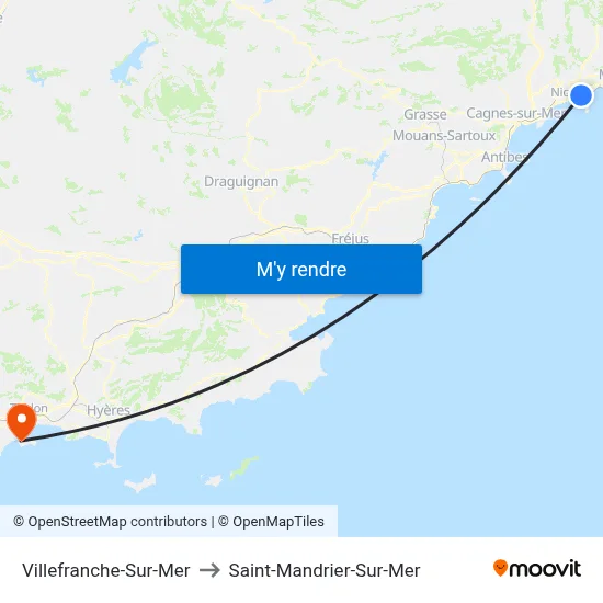 Villefranche-Sur-Mer to Saint-Mandrier-Sur-Mer map
