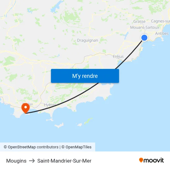Mougins to Saint-Mandrier-Sur-Mer map