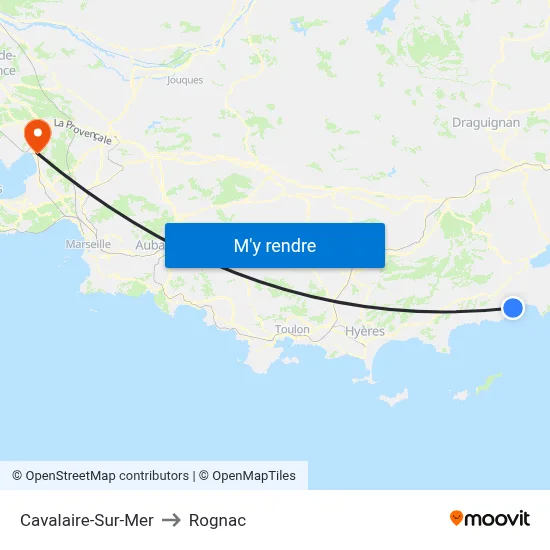 Cavalaire-Sur-Mer to Rognac map
