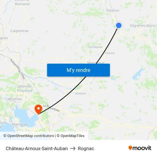 Château-Arnoux-Saint-Auban to Rognac map