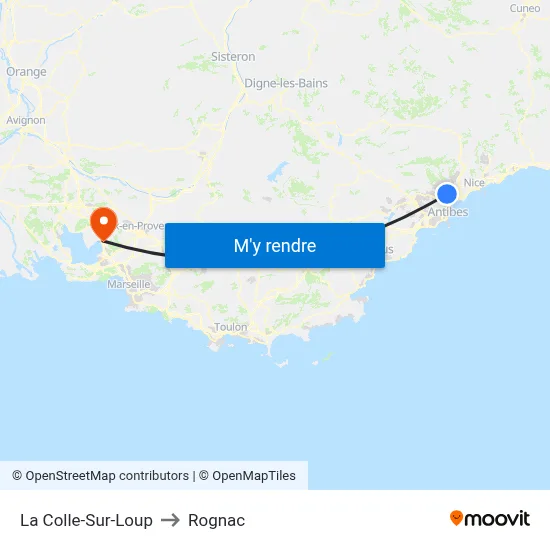La Colle-Sur-Loup to Rognac map