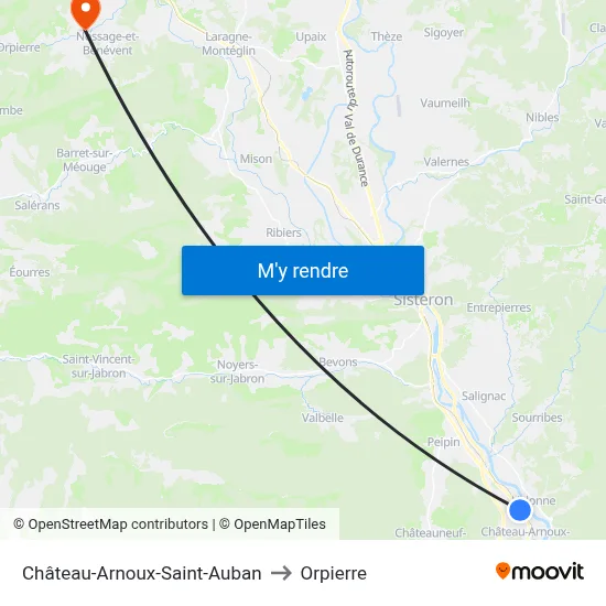 Château-Arnoux-Saint-Auban to Orpierre map