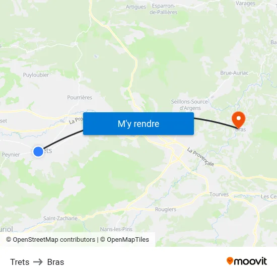 Trets to Bras map